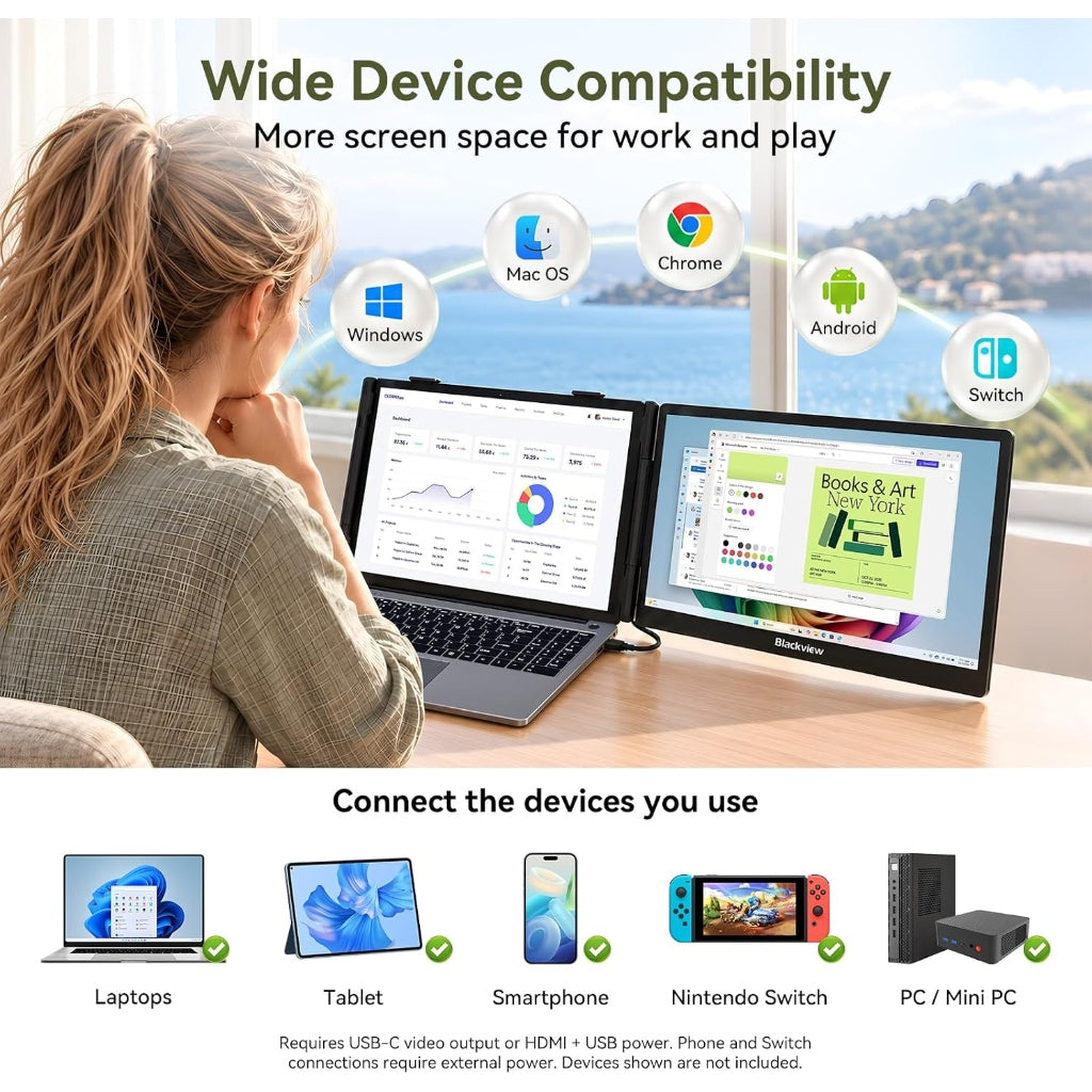 Blackview DCM5 Dual 14" Monitor Extender FHD