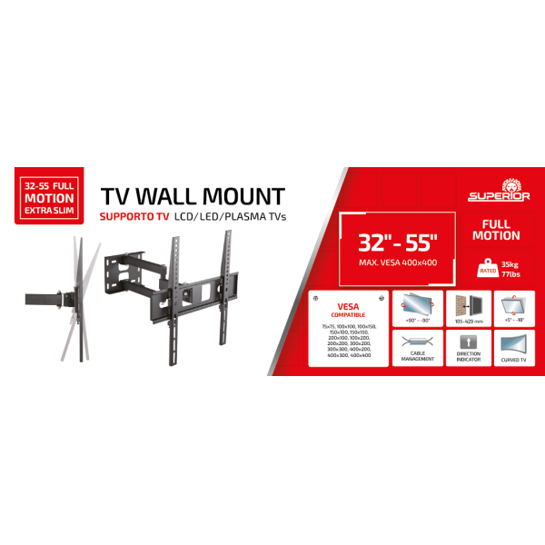 Superior Electronics 32-55 inch Full Motion... | Klikk Malta
