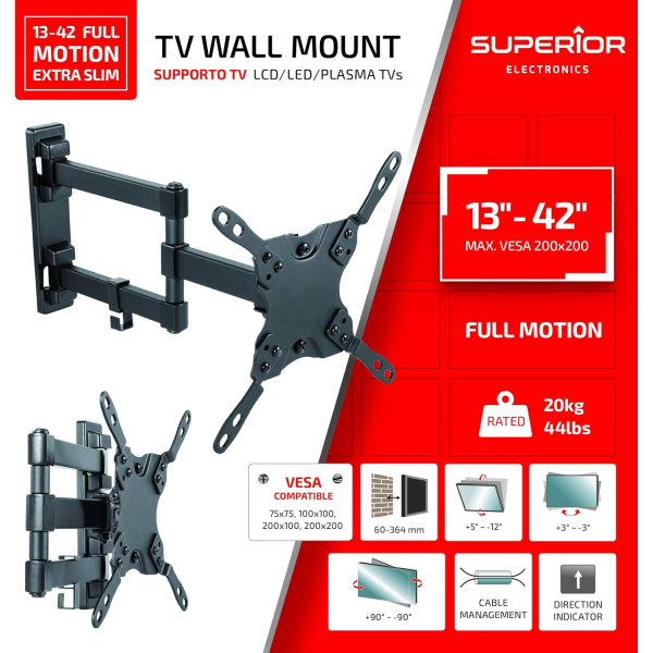 Superior Full Motion Extra Slim 13-42 inch ... | Klikk Malta