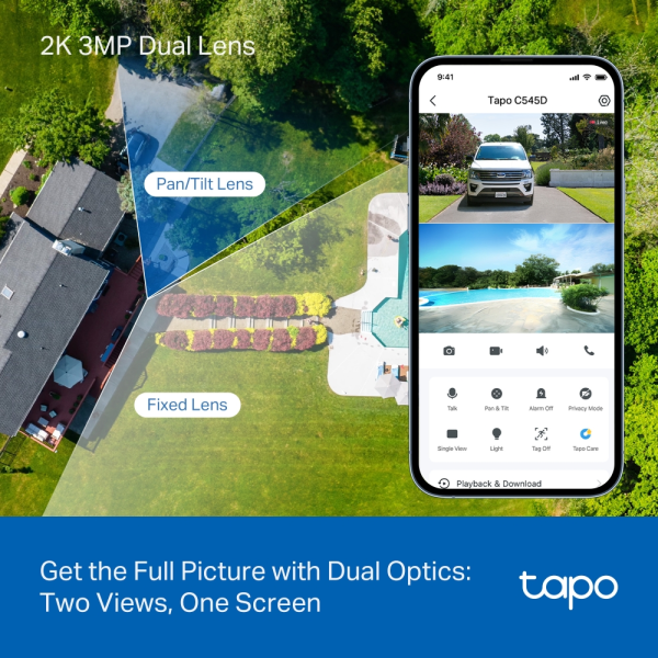 TP-Link TAPO C545D Dual 2K 3MP Outdoor Camera | Klikk Malta