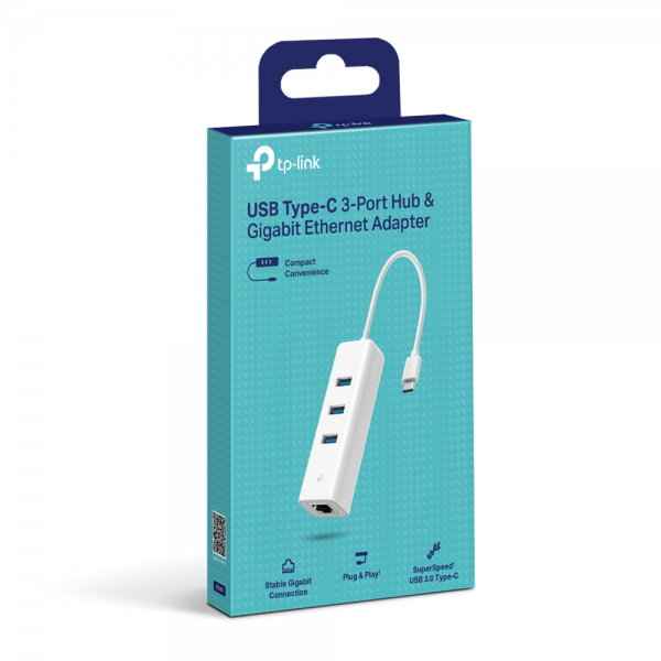 TP-Link USB-C to Gigabit Ethernet & 3-port Hub | Klikk Malta