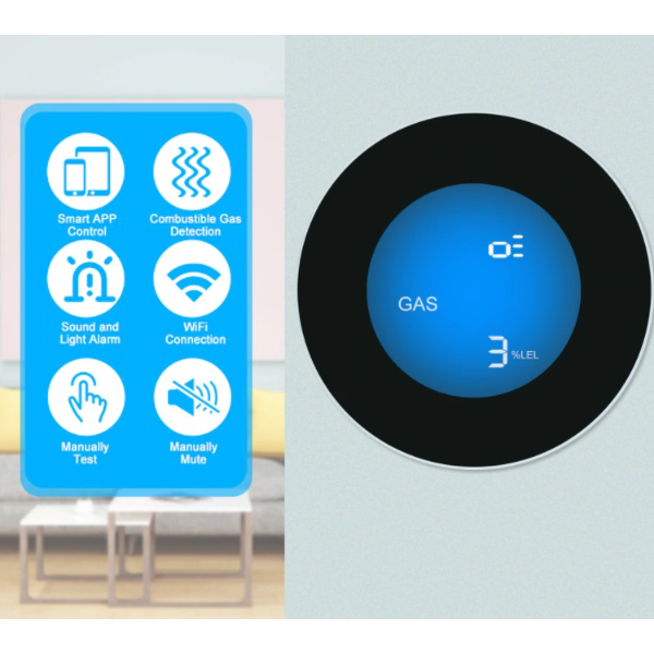 Tuya Smart Wi-Fi Gas Detector with LCD Display | Klikk Malta