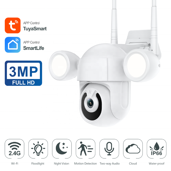 Tuya 2K WiFi PTZ Floodlight Camera 3MP | Klikk Malta
