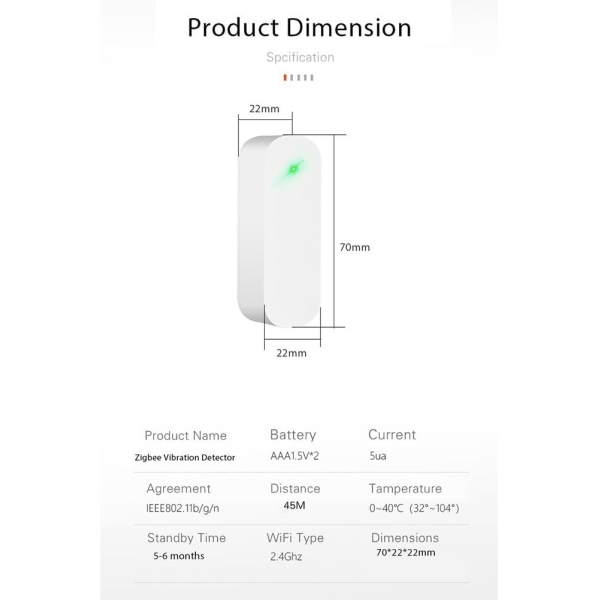Tuya Smart Vibration Sensor | Klikk Malta