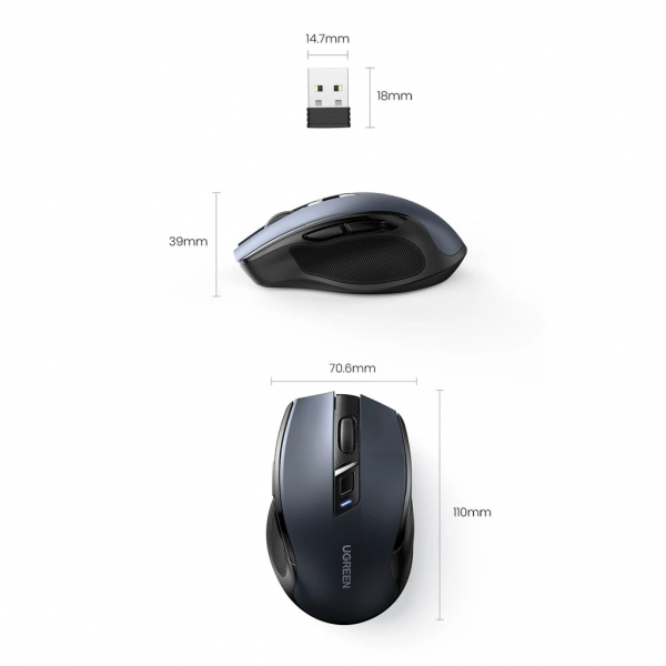 UGREEN Wireless RF Optical Mouse Black | Klikk Malta