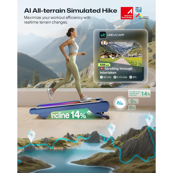 Urevo Cyberpad Electric Treadmill | Klikk Malta