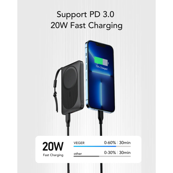 Veger W1151 10000mAh MagSafe Powerbank | Klikk Malta
