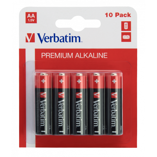 Verbatim Alkaline 10 Pack AA Batteries | Klikk Malta