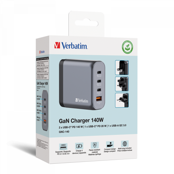 Verbatim 140W 4-Port GaN Wall Charger | Klikk Malta