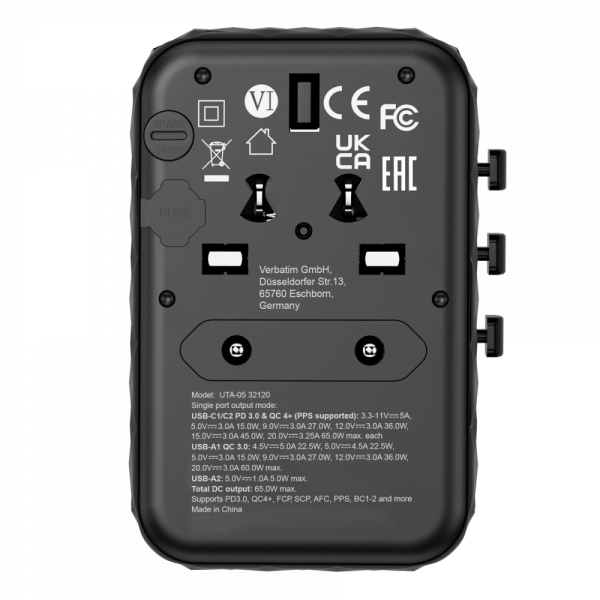 Verbatim UTA-05 GaN III 65W 4-port GaN Charger | Klikk Malta