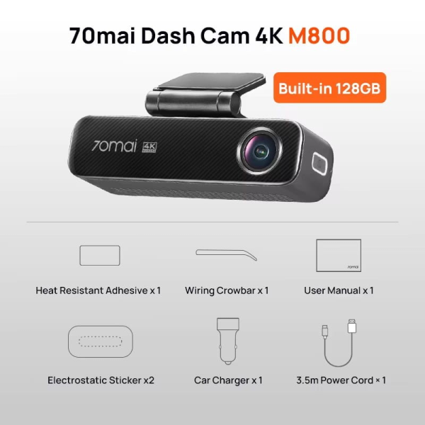 Xiaomi 70mai Dash Cam M800 4K - Black | Klikk Malta