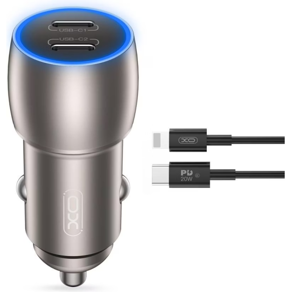XO CC51 40W Car Charger 2xUSB-C + USB-C To ... | Klikk Malta