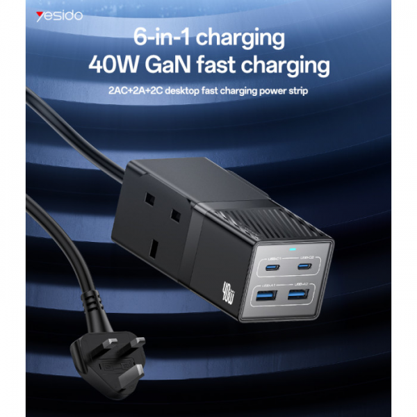 Yesido 40W USB Charger Hub 2xUSB-C 2xUSB-A ... | Klikk Malta