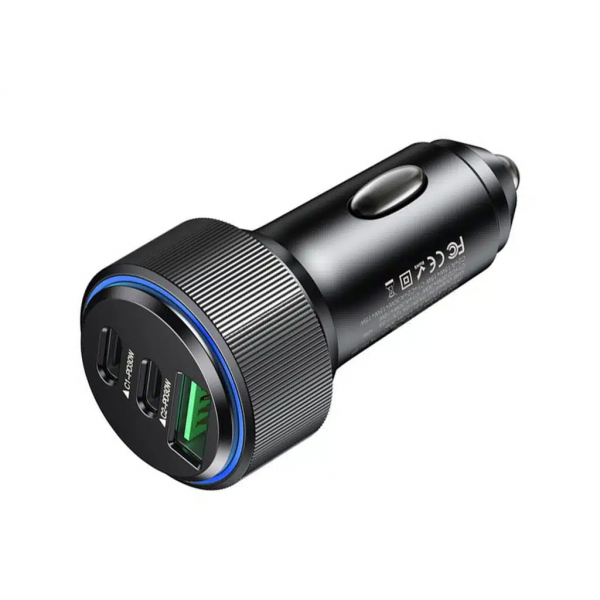 Yesido 60W USB Car Charger 2xUSB-C 1xUSB-A | Klikk Malta