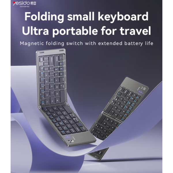 Yesido Bluetooth Foldable Keyboard Black | Klikk Malta