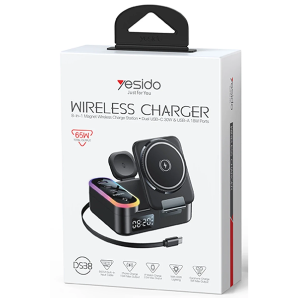 Yesido DS38 8-in-1 Wireless Charging Dock 65W | Klikk Malta