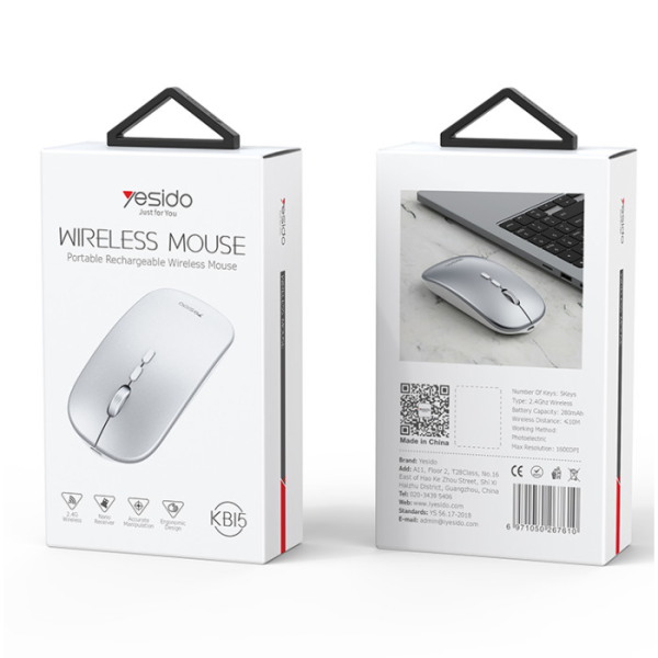 Yesido KB15 Wireless Mouse Silver | Klikk Malta