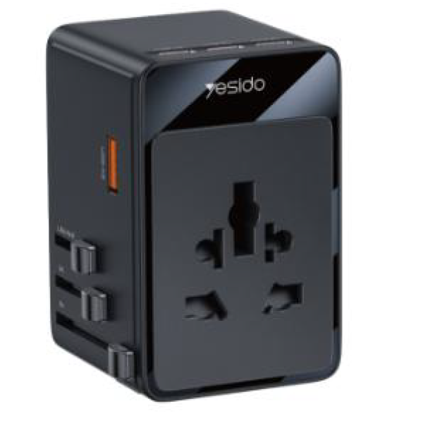 Yesido MC40 Universal Plug Adapter 65W (3xU... | Klikk Malta