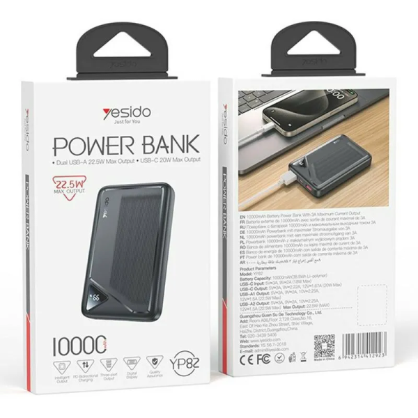 Yesido YP82 10000mAh 22.5W Powerbank | Klikk Malta