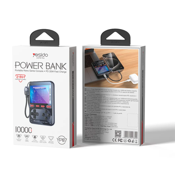 Yesido YP87 10000mAh 18W Powerbank with 2.8... | Klikk Malta