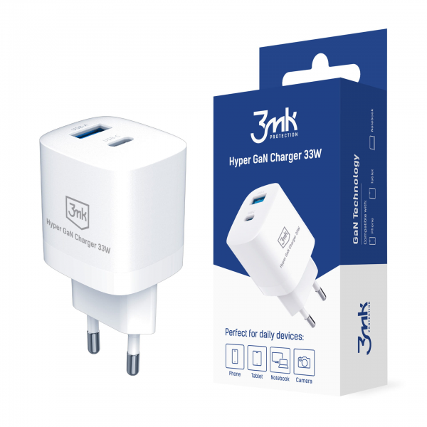 3mk 33W USB-C & USB-A Hyper GaN Charger Pow... | Klikk Malta