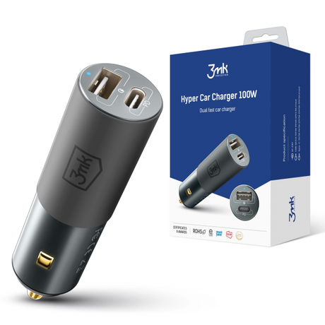 3mk 100W Hyper 2-Port USB Car Charger (with... | Klikk Malta