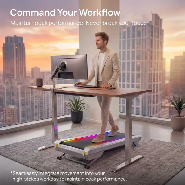 Urevo CyberPad for Office 2 Electric Treadmill Silver