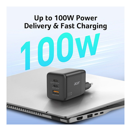 Acer 100W GaN Wall Charger (2xUSB-C 1xUSB-A... | Klikk Malta