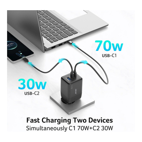 Acer 100W GaN Wall Charger (2xUSB-C 1xUSB-A... | Klikk Malta