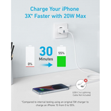 Anker 312 20W USB-C USB-A Power Adapter White | Klikk Malta