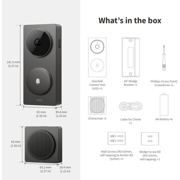 Aqara Doorbell Camera Hub G410 Select White | Klikk Malta