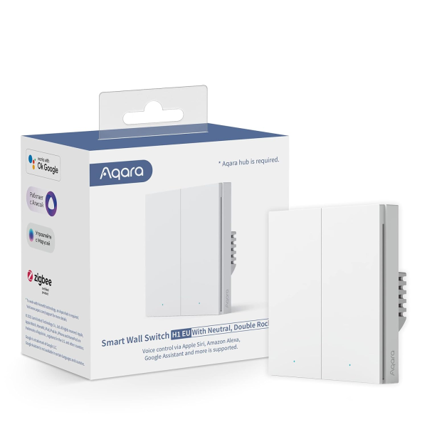 Aqara Smart Wall Switch H1 Double Rocker w/... | Klikk Malta