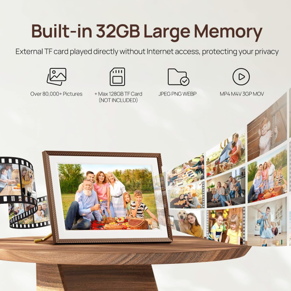 Arzopa D10 10.1 inch Digital Frame Dark Brown | Klikk Malta