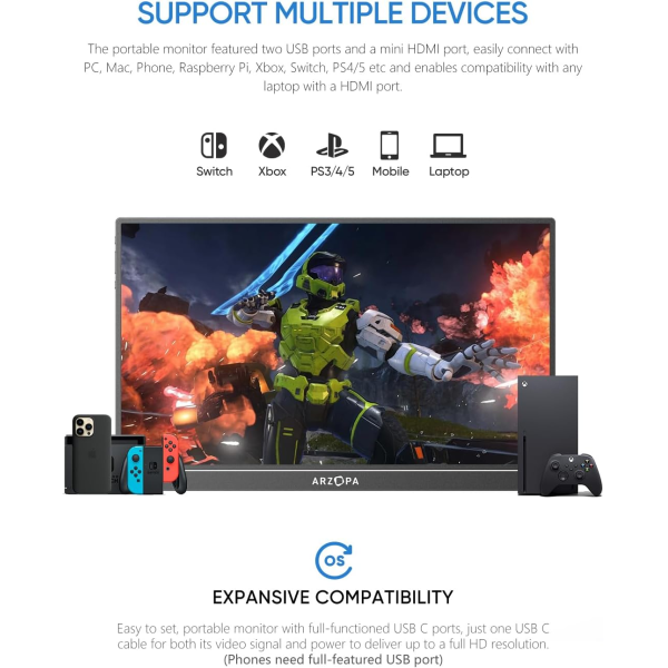 Arzopa Z1FC 16.1 inch Portable Monitor | Klikk Malta