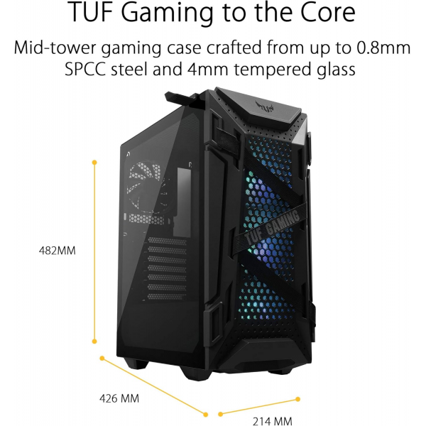 ASUS TUF Gaming GT301 ARGB Computer Case Black | Klikk Malta
