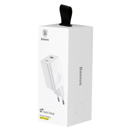Baseus 24W Charger 3A USB-A EU Plug White | Klikk Malta