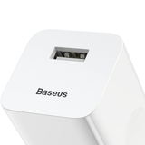 Baseus 24W Charger 3A USB-A EU Plug White | Klikk Malta
