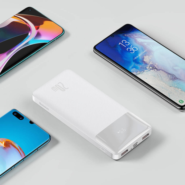 Baseus Bipow 10000mAh 20W Powerbank White | Klikk Malta