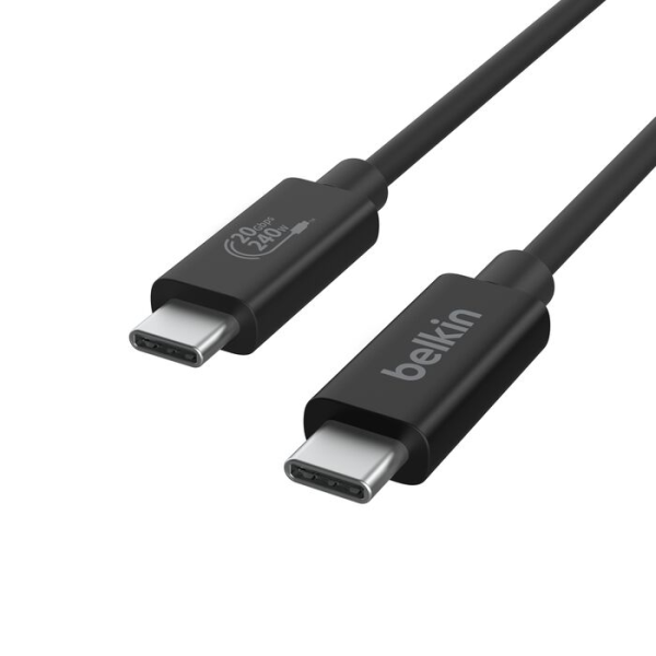 Belkin Connect USB4 240W 20Gbps Cable 2m Black | Klikk Malta