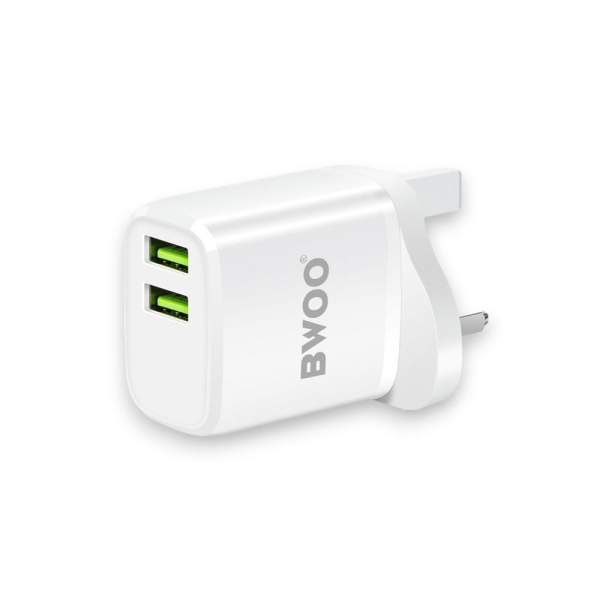 BWOO 12W Dual USB UK Mobile Phone Wall Charger | Klikk Malta
