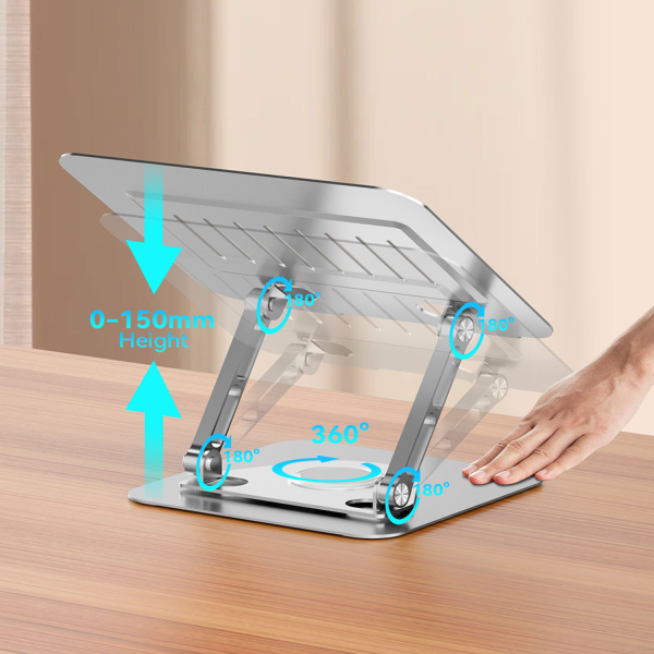 BWOO Adjustable Metal Laptop Stand with 360... | Klikk Malta