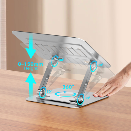 BWOO Adjustable Metal Laptop Stand with 360... | Klikk Malta