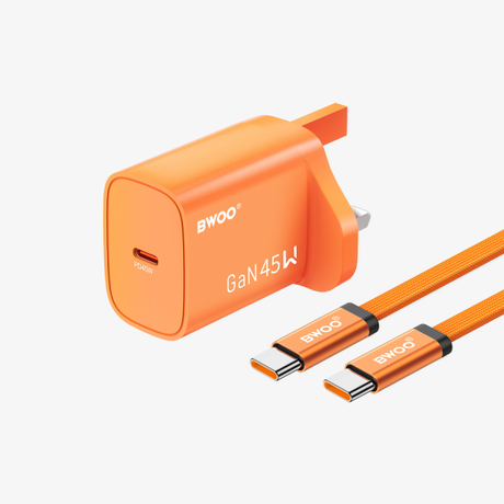 BWOO PD 45W GaN Charger with USB-C Cable UK... | Klikk Malta