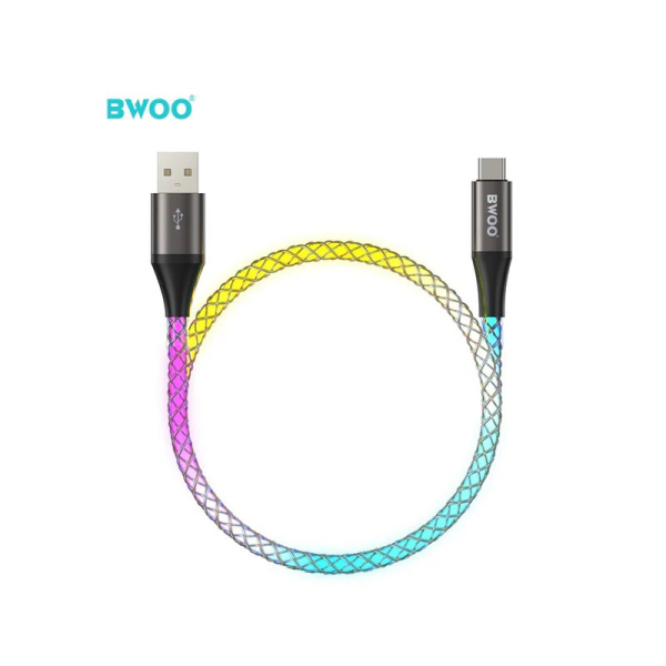 BWOO RGB USB A to USB-C Cable | Klikk Malta