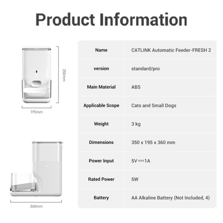 Catlink F04 Fresh 2 Smart Pet Food Feeder W... | Klikk Malta
