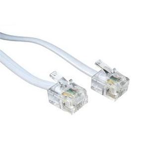 CDL RJ11 (M) to RJ11 (M) Cable 2m White | Klikk Malta