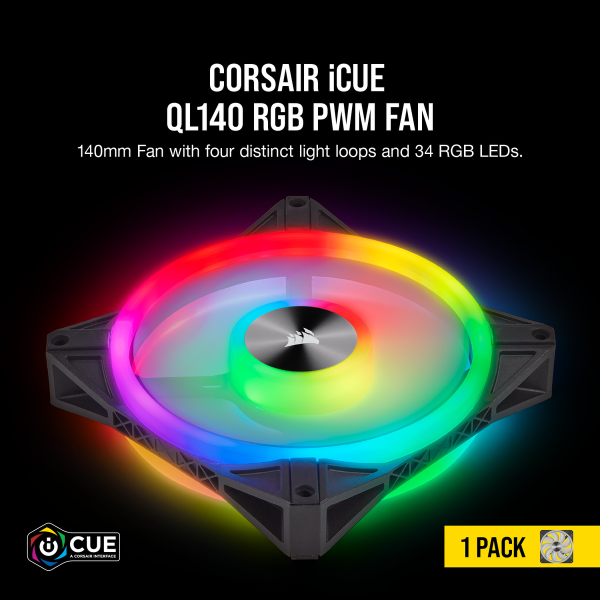 Corsair iCUE QL140 RGB LED Performance 140m... | Klikk Malta