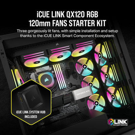 Corsair iCUE Link QX120 RGB 120mm Fan Kit x... | Klikk Malta