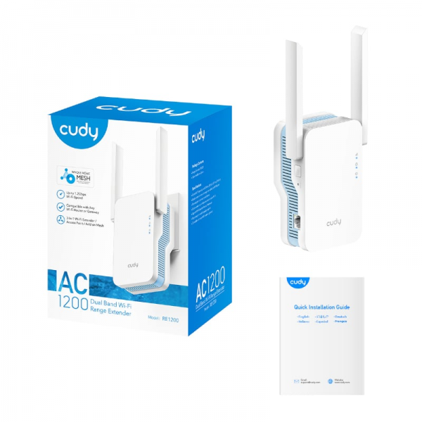 Cudy RE1200 AC1200 Mesh Range Extender | Klikk Malta