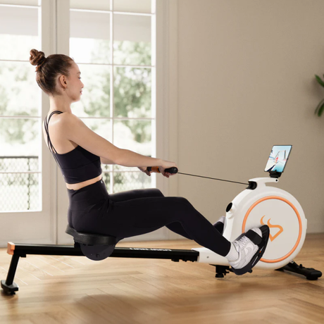 DeerRun RW600 Magnetic Rowing Machine White | Klikk Malta